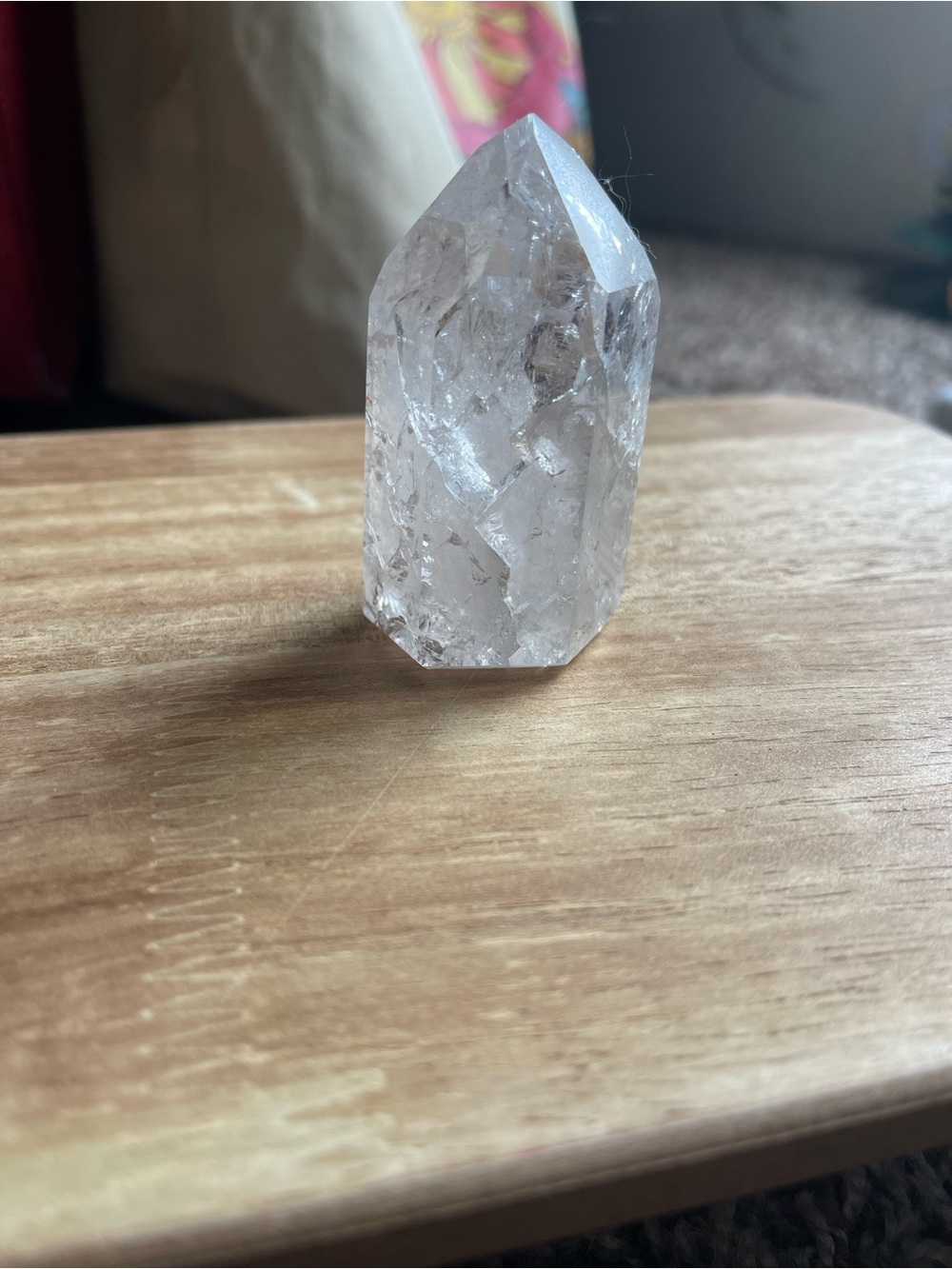 Clear ‘Crackle’ Quartz Crystal Home Accent